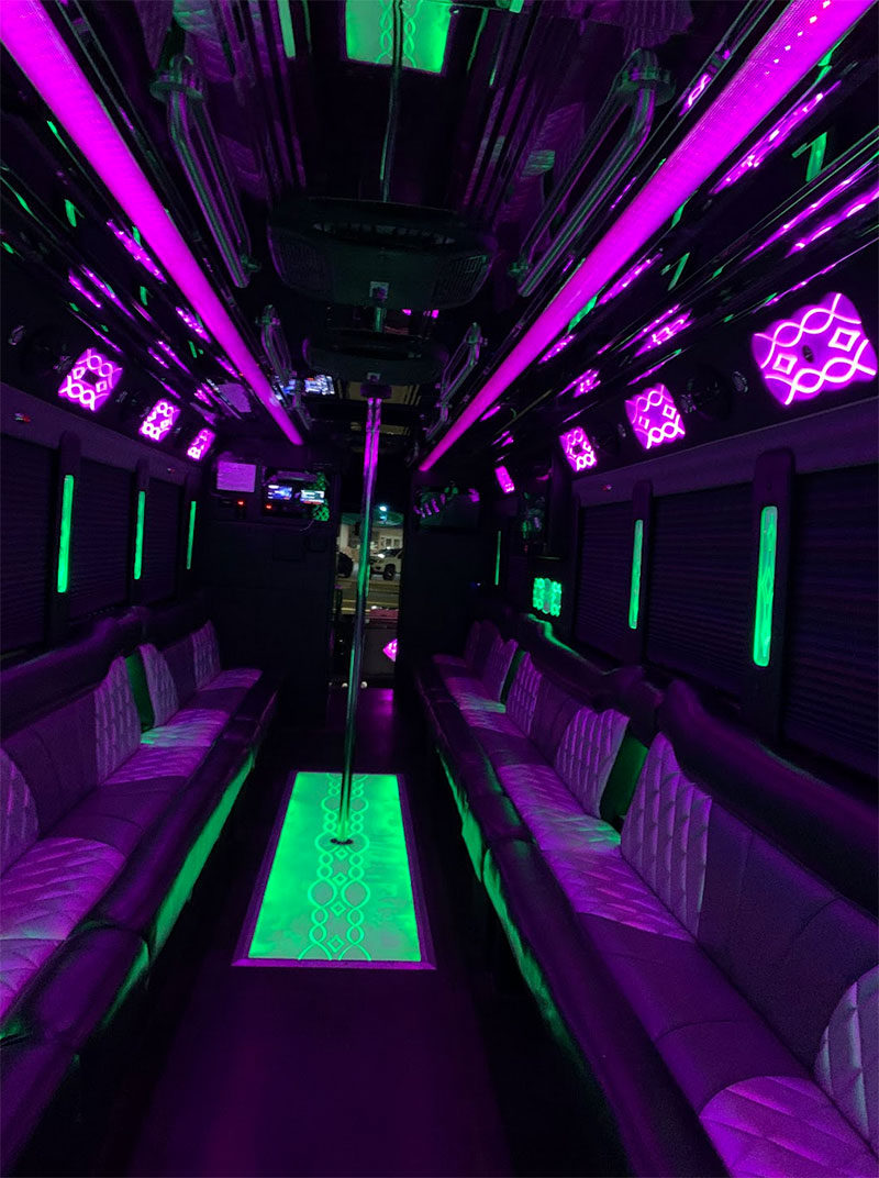 Limo Bus Now! - 40 Passenger Party Buses- White - Interior